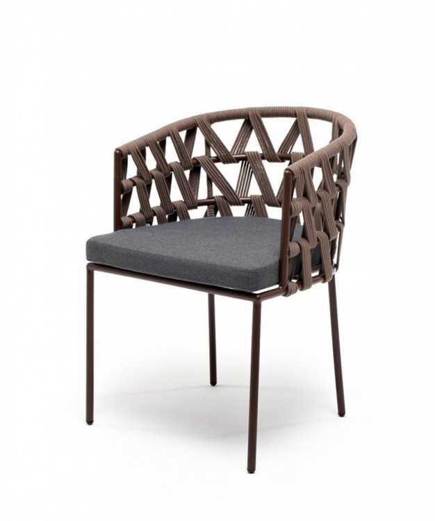 Плетеный стул из роупа Диего серо-коричневый 4sis