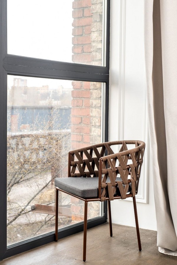 Плетеный стул из роупа Диего серо-коричневый 4sis