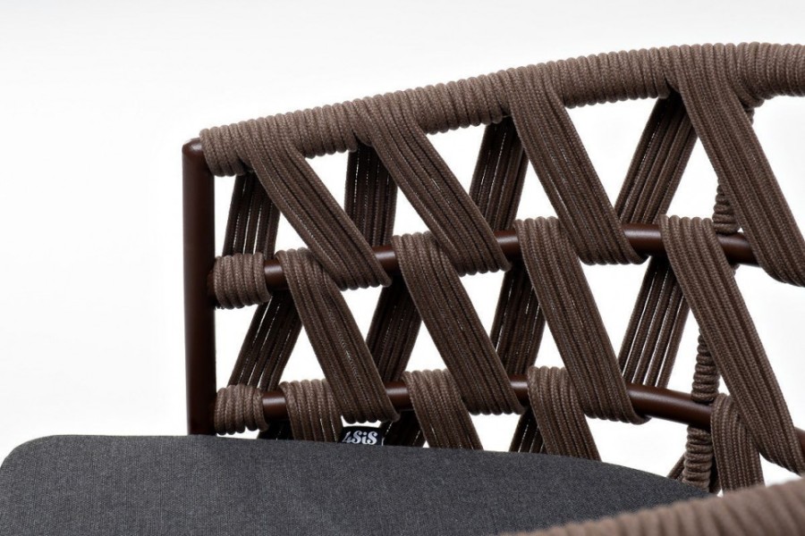 Плетеный стул из роупа Диего серо-коричневый 4sis