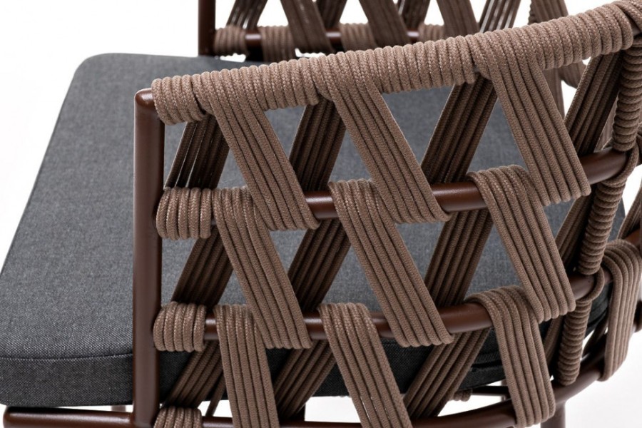 Плетеный стул из роупа Диего серо-коричневый 4sis