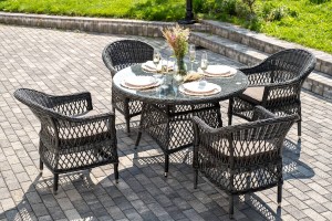 Обеденная группа из искусственного ротанга Дольче, графит