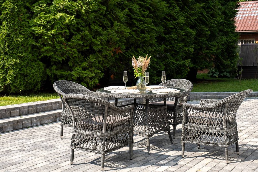 Обеденная группа из искусственного ротанга Дольче, графит