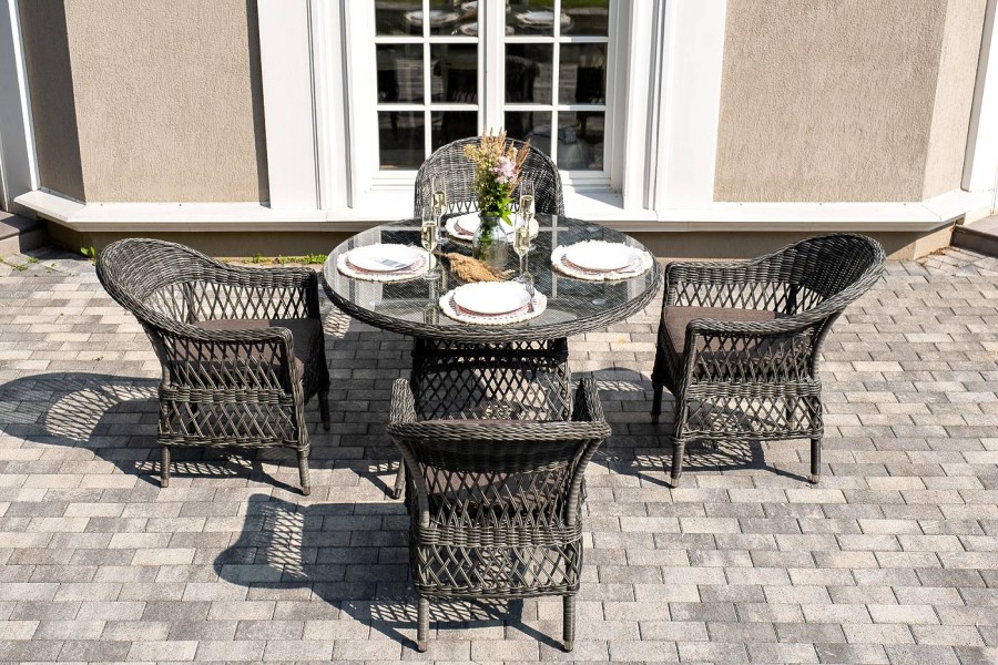 Обеденная группа из искусственного ротанга Дольче, графит