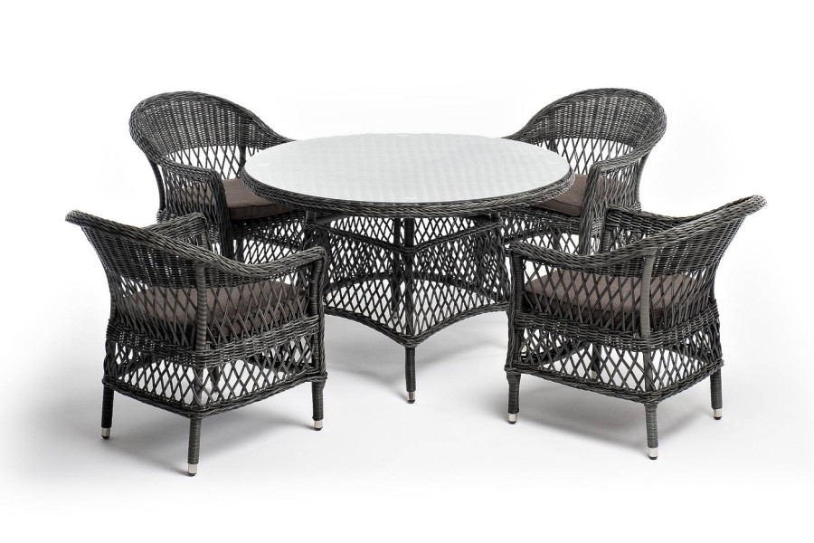 Обеденная группа из искусственного ротанга Дольче, графит
