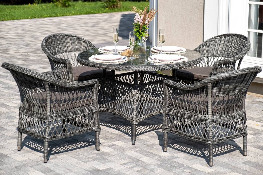 Обеденная группа из искусственного ротанга Дольче, графит