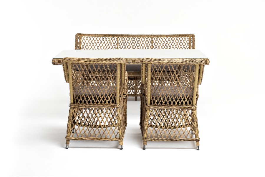 Обеденная группа Катания на 4 персоны, цвет соломенный 4sis