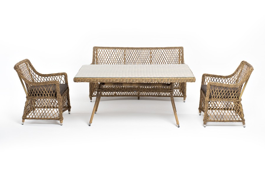 Обеденная группа Катания на 4 персоны, цвет соломенный 4sis