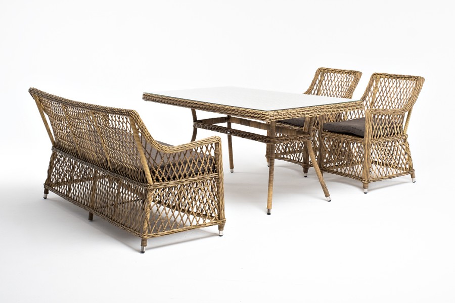 Обеденная группа Катания на 4 персоны, цвет соломенный 4sis