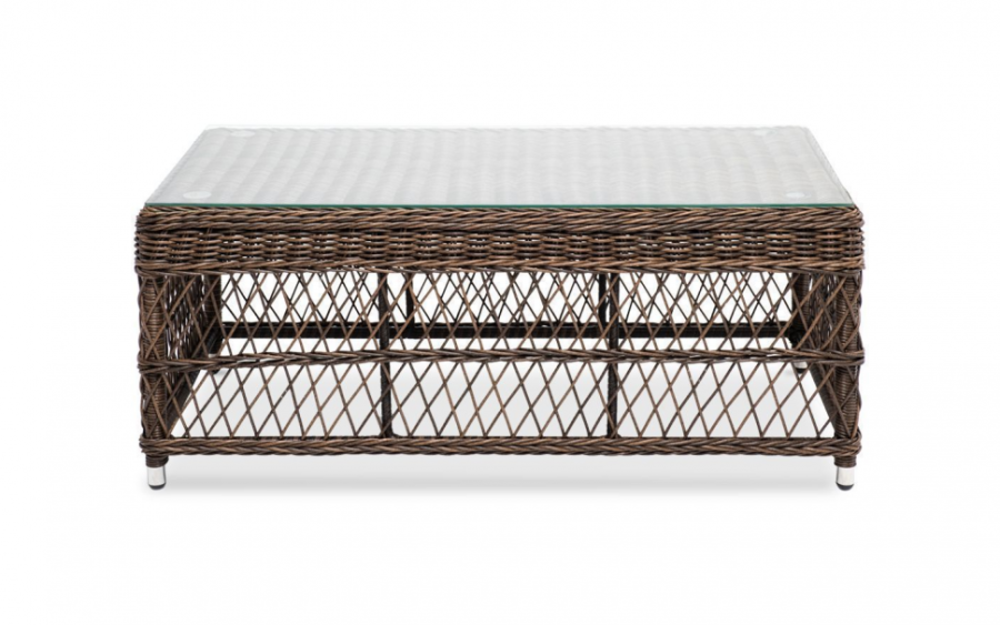 Стол журнальный из искусственного ротанга Гранд Латте коричневый 4sis