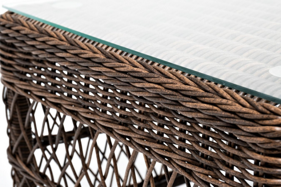 Стол журнальный из искусственного ротанга Гранд Латте коричневый 4sis