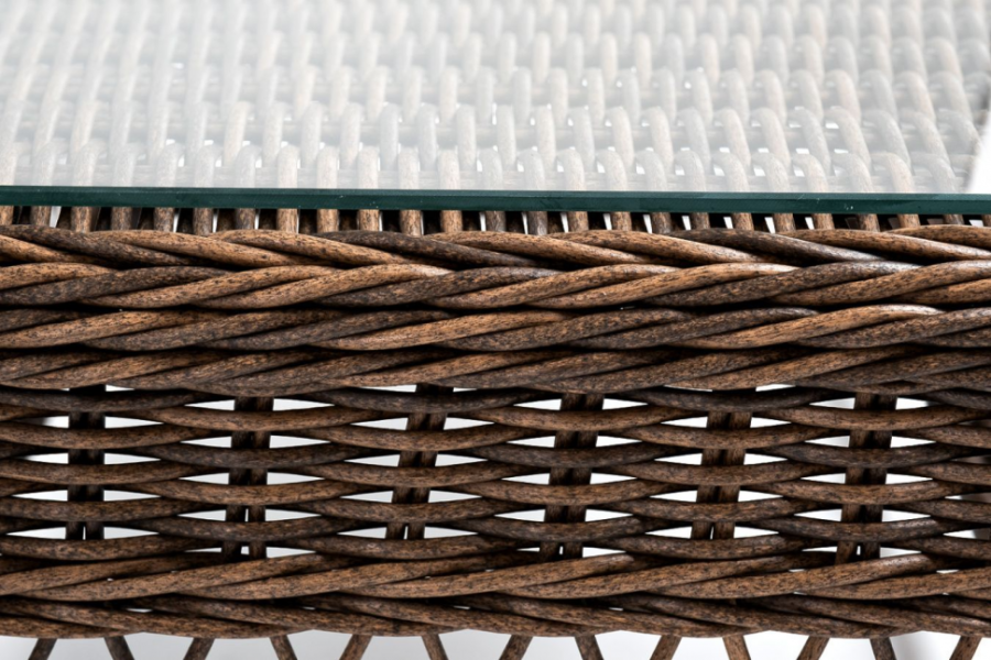 Стол журнальный из искусственного ротанга Гранд Латте коричневый 4sis