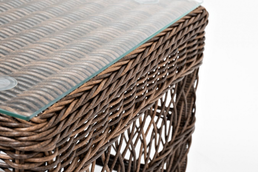 Стол журнальный из искусственного ротанга Гранд Латте коричневый 4sis