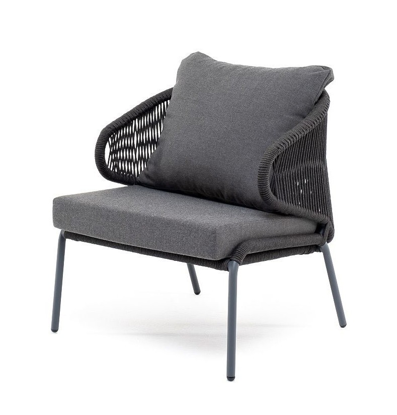 Лаунж-зона 4-местная из роупа Милан темно-серая 4sis