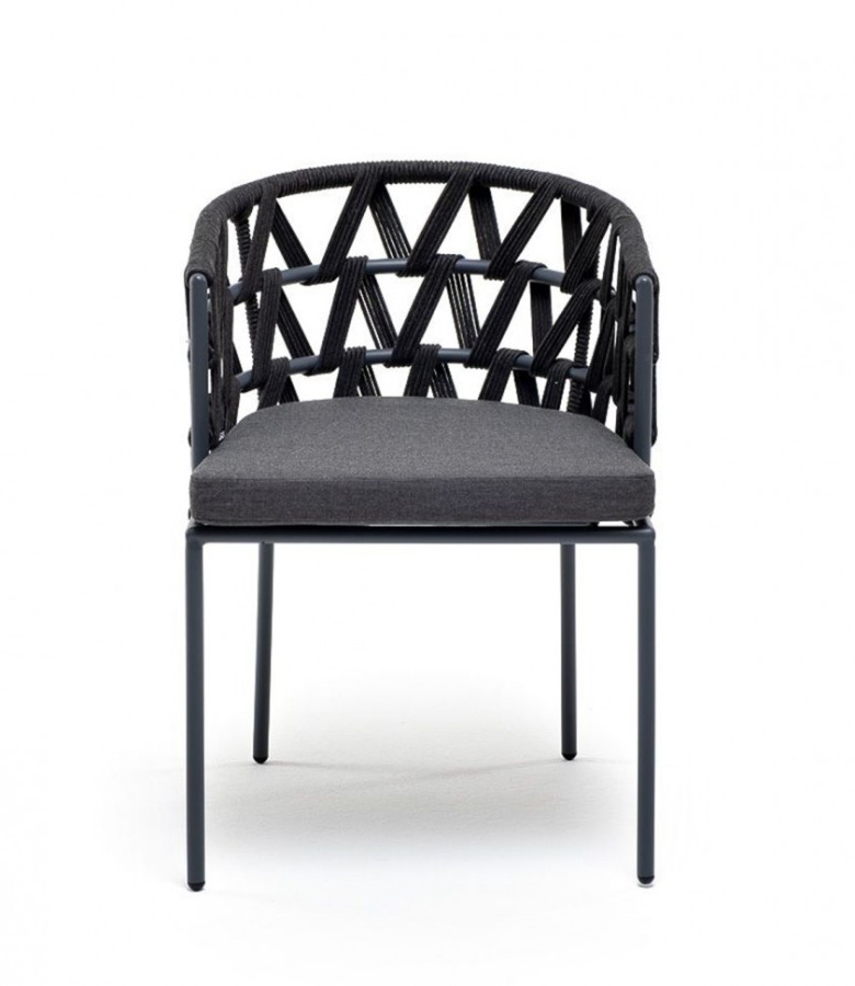 Плетеный стул из роупа Диего темно-серый 4sis