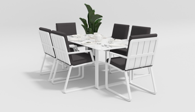 Обеденная группа Voglie 180 белый антрацит Gardenini