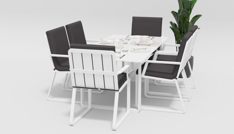 Обеденная группа Voglie 180 белый антрацит Gardenini