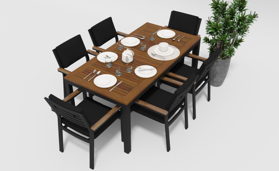 Обеденная группа Bella 180 черная Gardenini