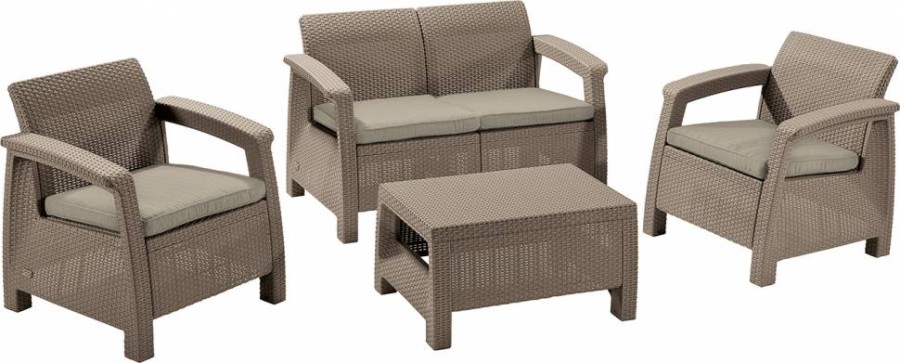 Комплект мебели Corfu Relax set cappuccino sand Keter