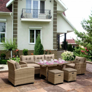 Комплект плетеной мебели AFM-310B Beige/Grey Афина