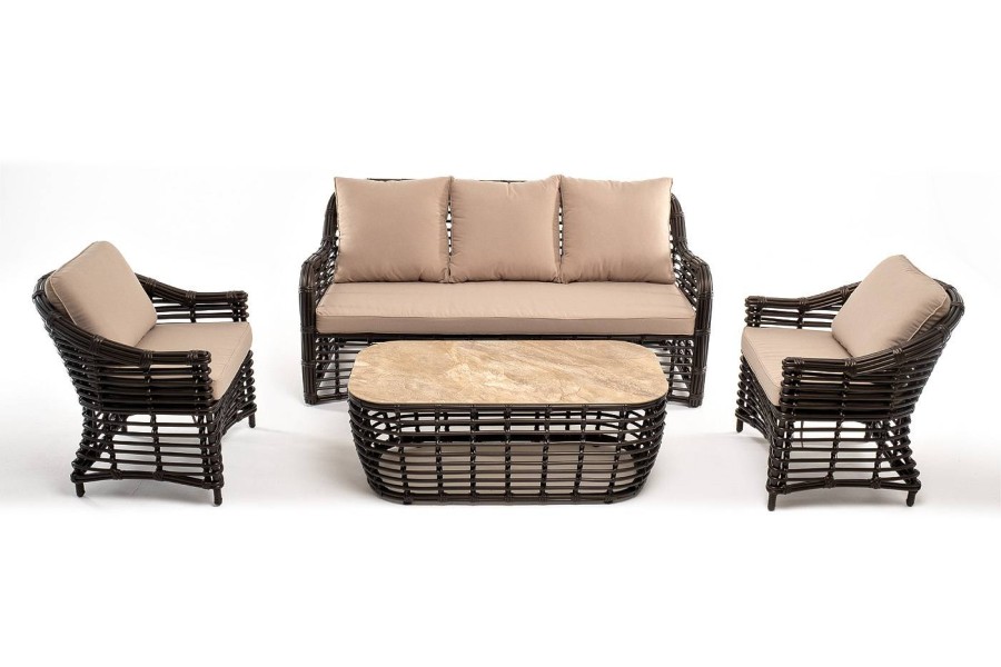 Лаунж-зона из искусственного ротанга Ницца, бронзовый 4sis