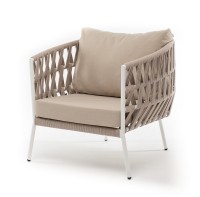 Кресло плетеное из роупа Диего, бежевый 4sis