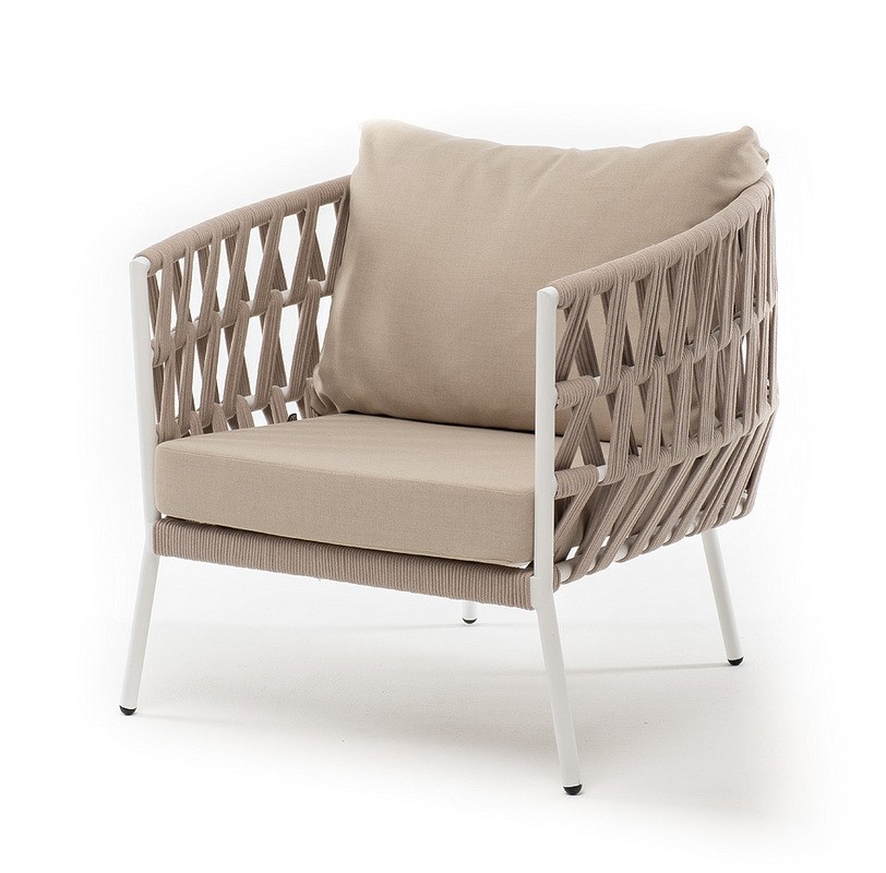 Кресло плетеное из роупа Диего, бежевый 4sis