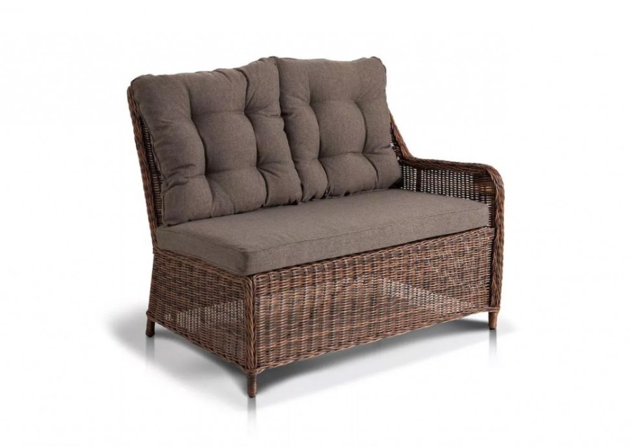 Плетеный левый модуль дивана Бергамо коричневый 4sis