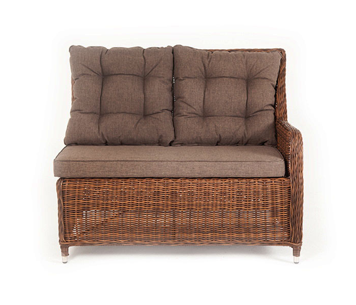 Плетеный левый модуль дивана Бергамо коричневый 4sis