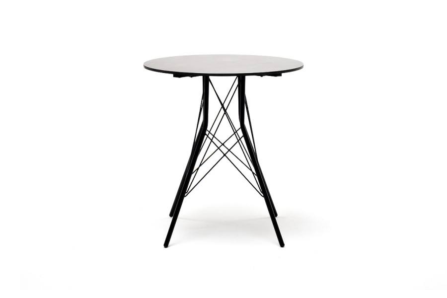 Интерьерный стол Конте из HPL круглый 70, серый гранит