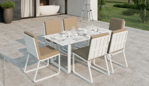Обеденная группа Voglie-2 180 бежевая Gardenini Обеденная группа Voglie-2 180 бежевая Gardenini