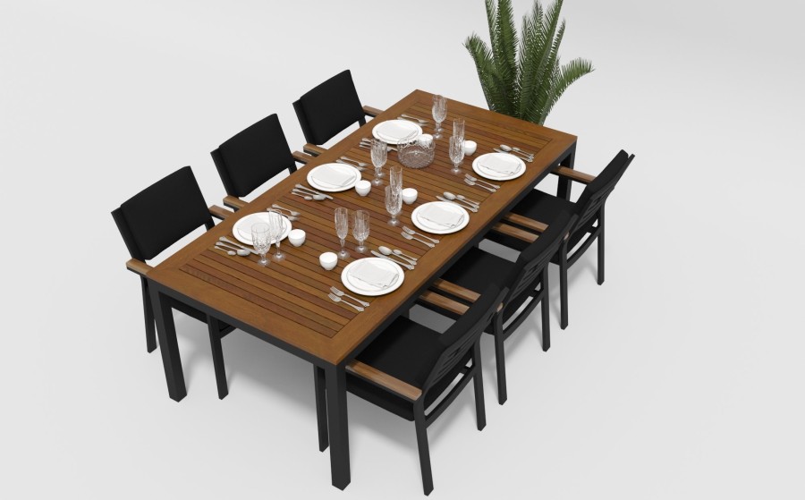 Обеденная группа Bella 200 черная Gardenini