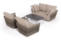 Лаунж-зона 4-местная Форли из роупа, серо-коричневый 4sis