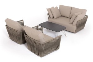 Лаунж-зона 4-местная Форли из роупа, серо-коричневый 4sis