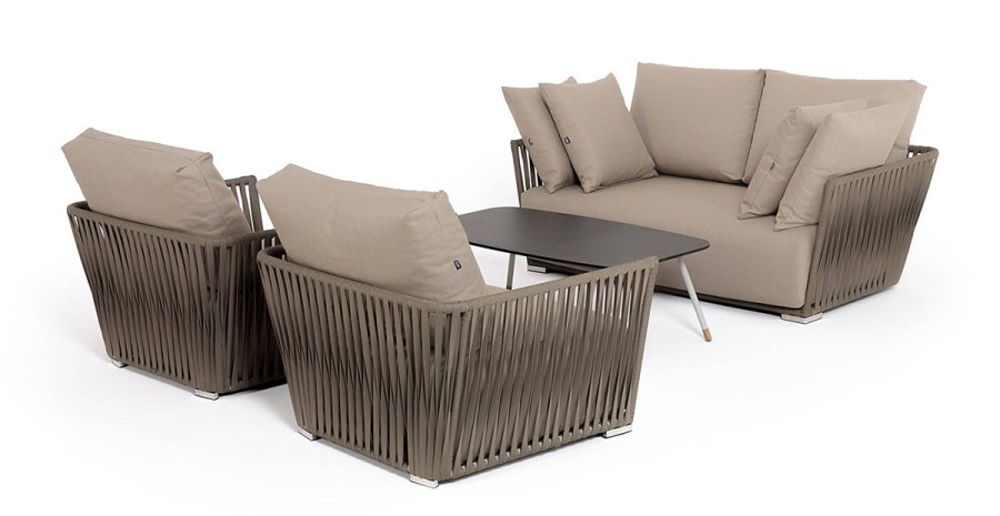 Лаунж-зона 4-местная Форли из роупа, серо-коричневый 4sis