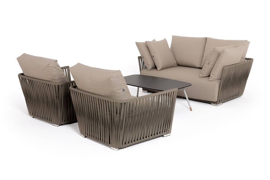 Лаунж-зона 4-местная Форли из роупа, серо-коричневый 4sis