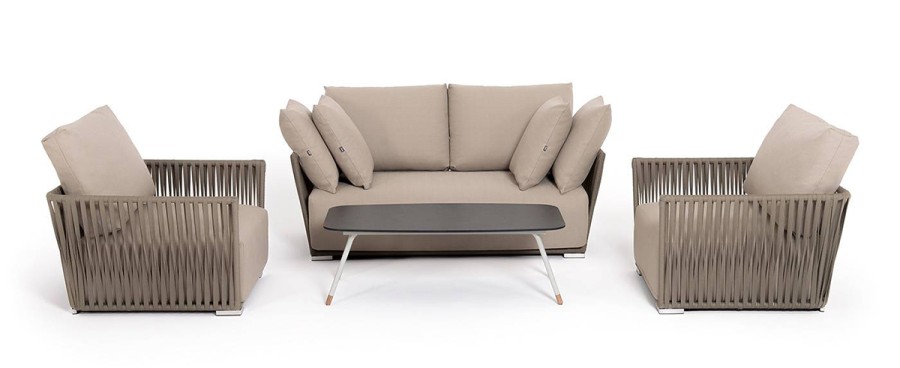 Лаунж-зона 4-местная Форли из роупа, серо-коричневый 4sis