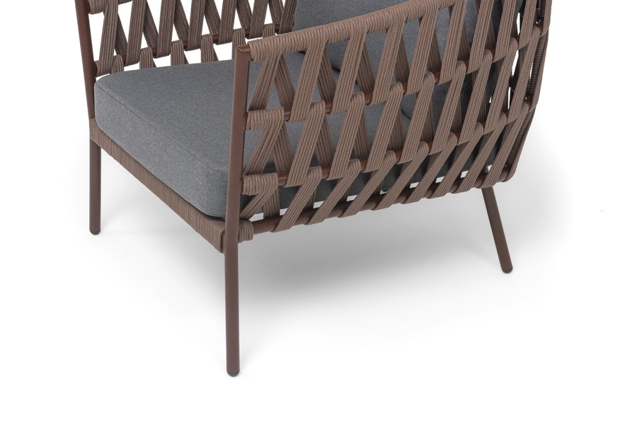 Кресло плетеное из роупа Диего, серо-коричневый 4sis