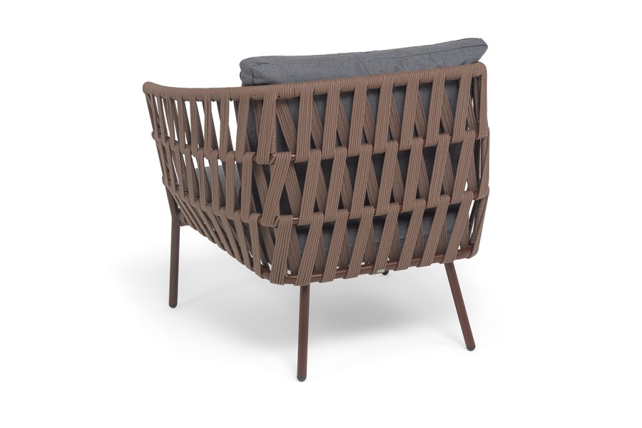 Кресло плетеное из роупа Диего, серо-коричневый 4sis