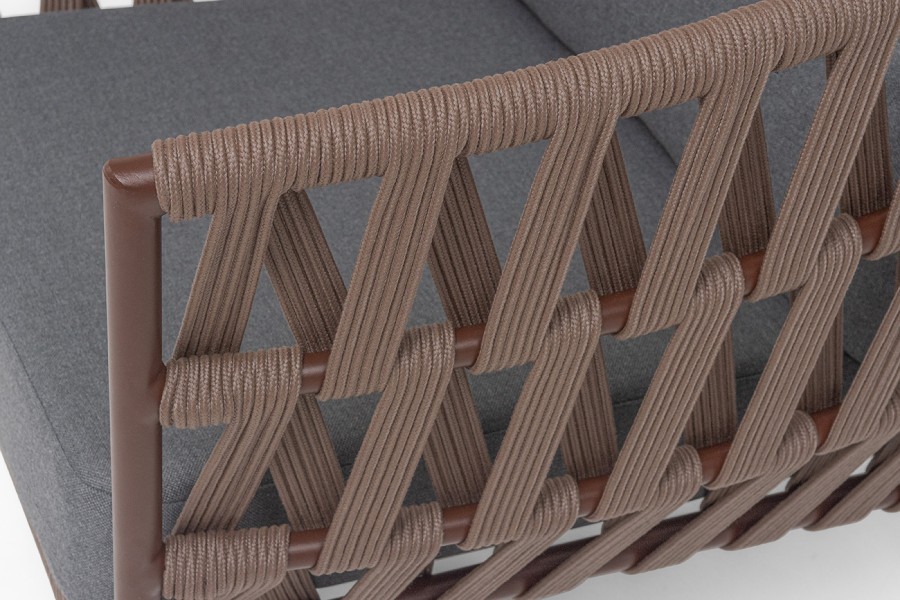 Кресло плетеное из роупа Диего, серо-коричневый 4sis