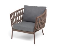 Кресло плетеное из роупа Диего, серо-коричневый 4sis