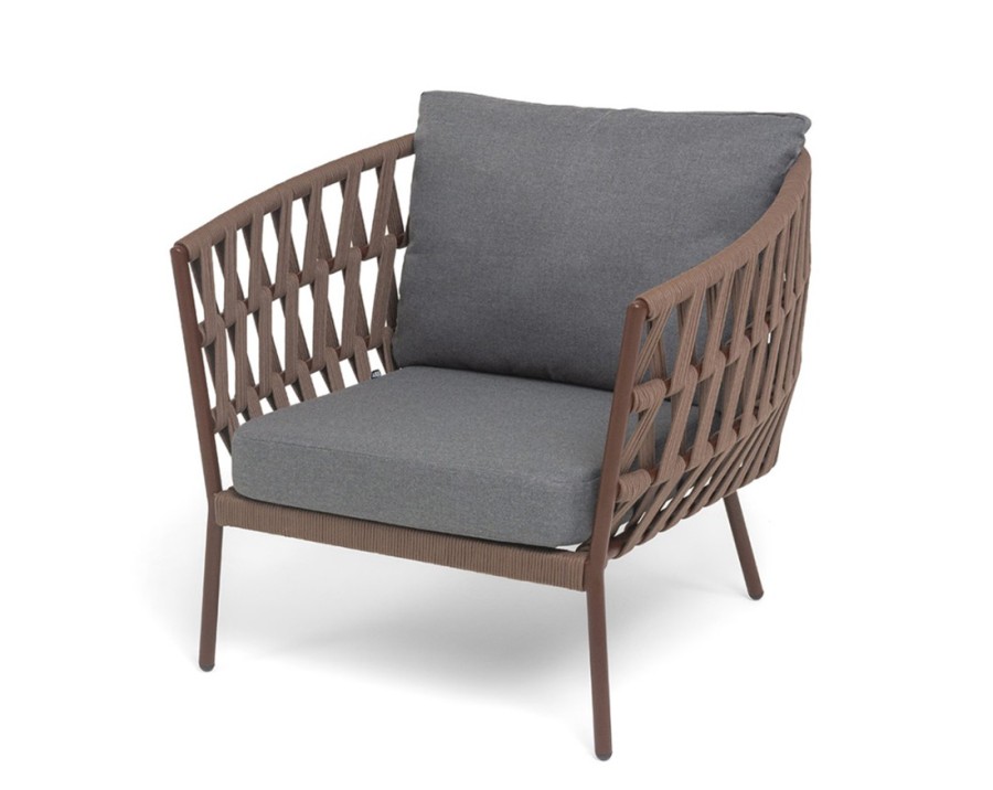 Кресло плетеное из роупа Диего, серо-коричневый 4sis