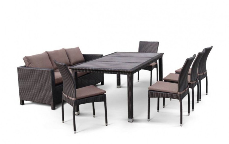 Комплект плетеной мебели T347/S65A/Y380A-W53 Brown  Афина