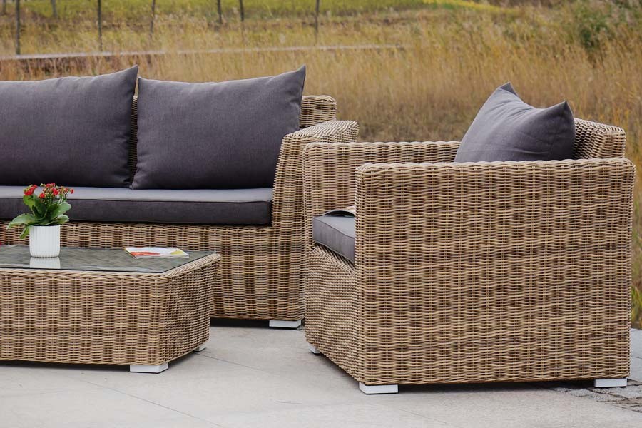 Лаунж-зона Капучино Дабл соломенная 4sis