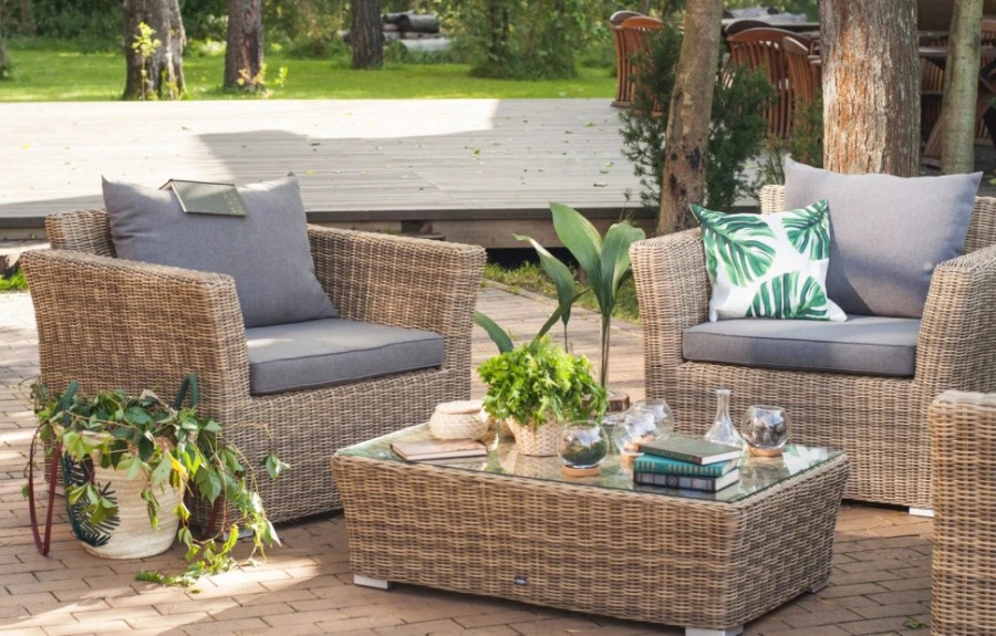 Лаунж-зона Капучино Дабл соломенная 4sis