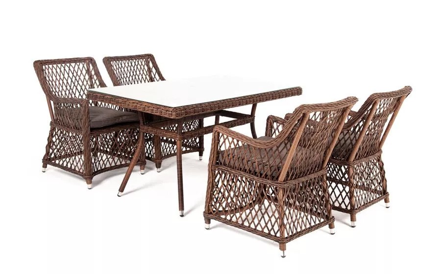 Обеденная группа Латте-140 L Brown 4sis