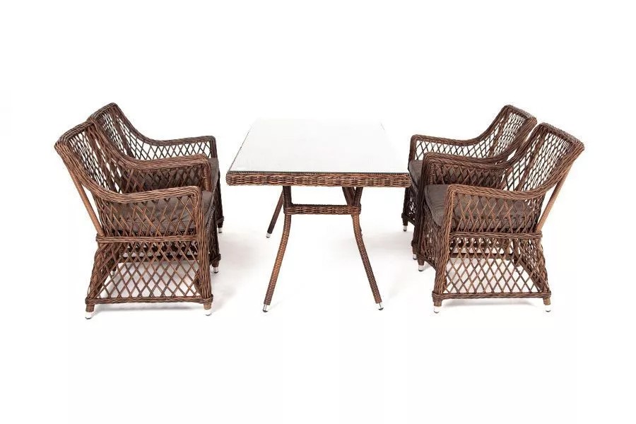 Обеденная группа Латте-140 L Brown 4sis