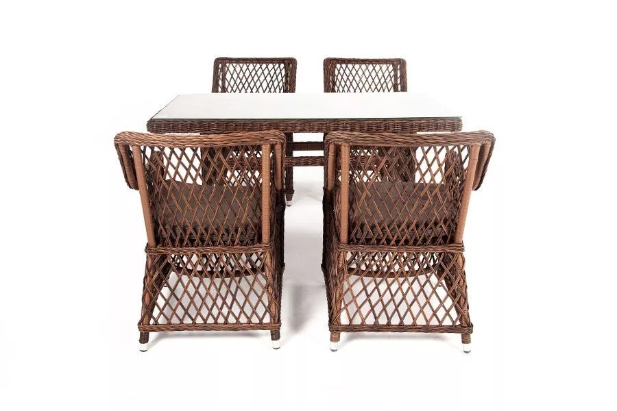 Обеденная группа Латте-140 L Brown 4sis