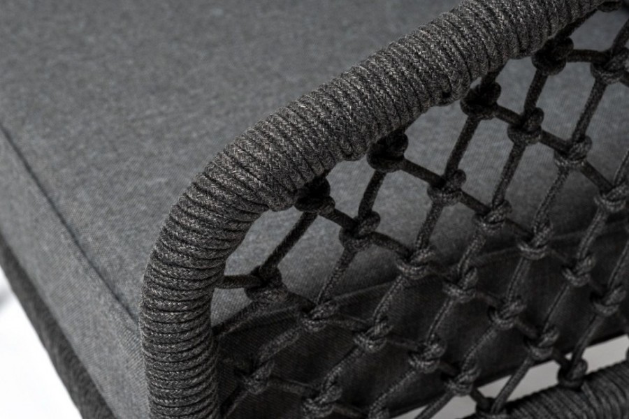 Лаунж-зона 4-местная из узелкового роупа Канны темно-серая 4sis