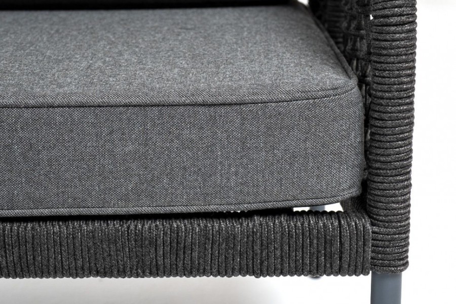 Лаунж-зона 4-местная из узелкового роупа Канны темно-серая 4sis