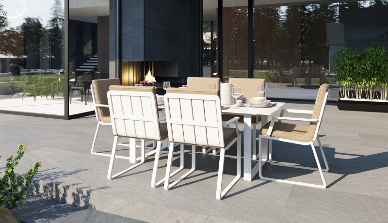 Обеденная группа Voglie 180 бежевая Gardenini